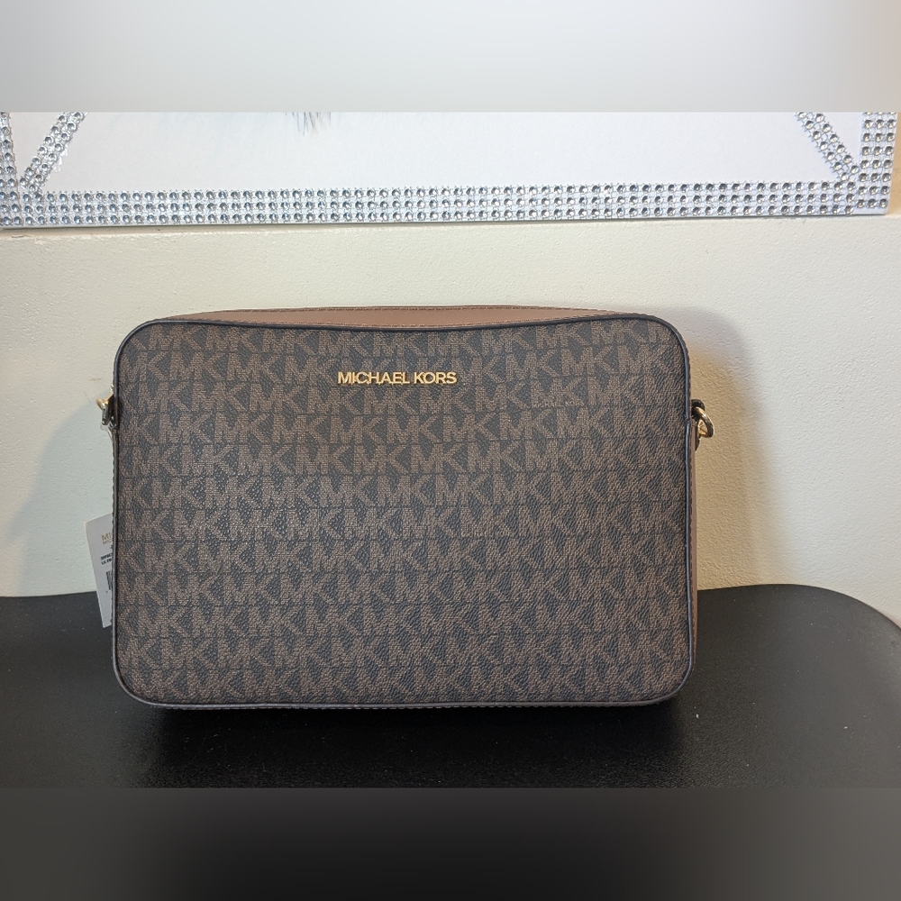 Michael Kors NWT Jet Set Brown Crossbody Purse Bag - Picture 7 of 8